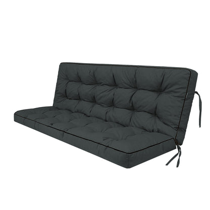 3 Seater Outdoor Porch Swing Cushion with Backrest, 4 Inch Extra Thick Waterproof Swing Replacement Cushion, 2-3 Seat Thicken Patio Bench Cushion for Garden Backyard Outdoor Furniture (dull grey) image 1