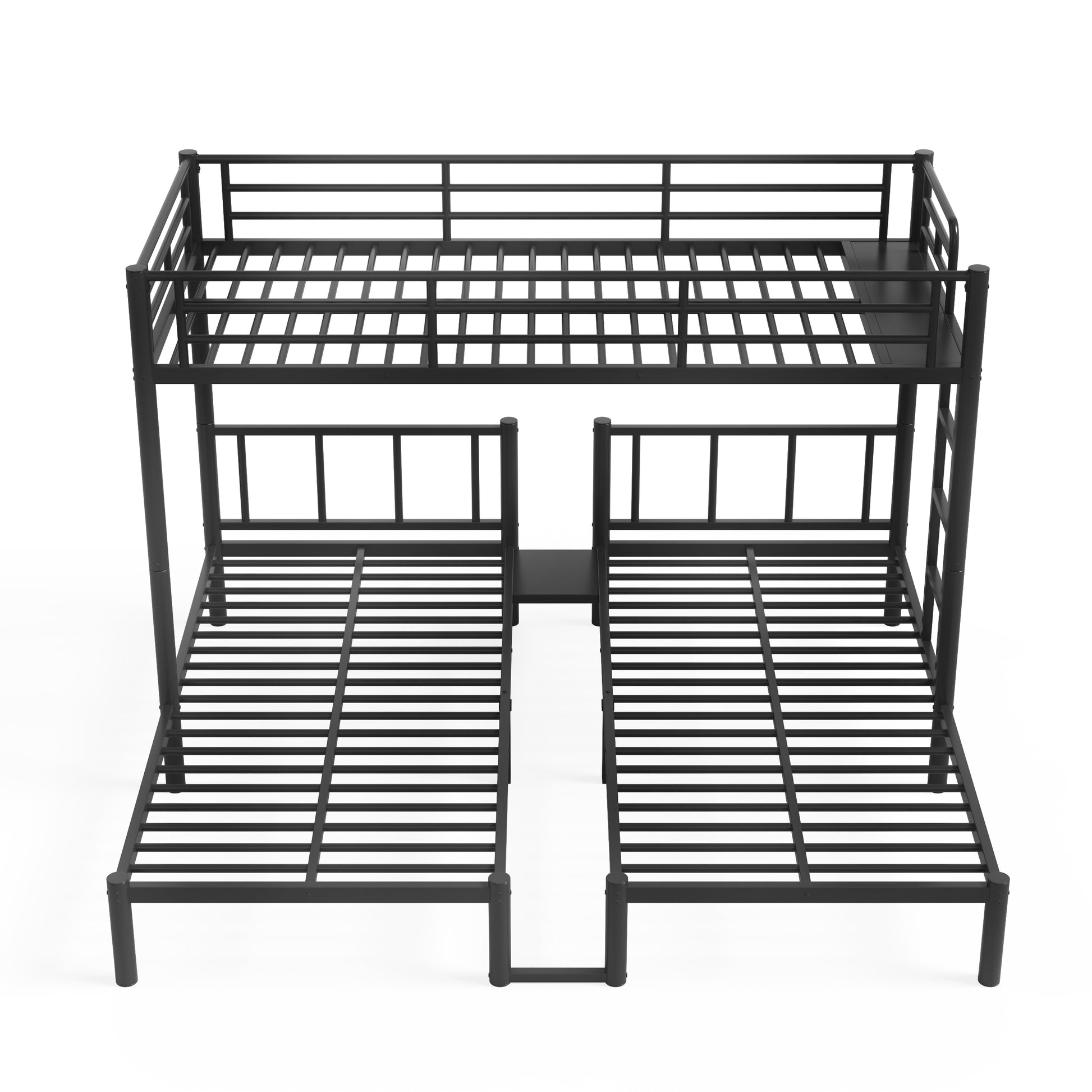 Twin over Twin & Twin Bunk Beds for 3, Twin XL over Twin & Twin Bunk Bed Metal Triple Bunk Bed, Black image 12