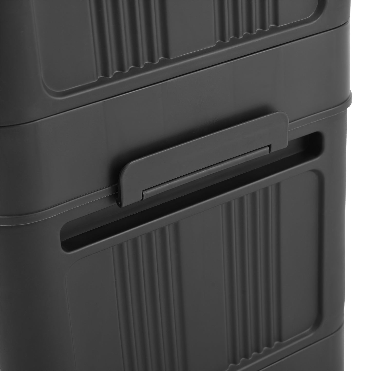 Black,20" Side Wide Folding Storage Cabinet,4 Tiers,19.69"×11.81"×40.55",Collapsible Storage Bins with Magnetic Door, Plastic Storage Cabinet with Wheels image 4
