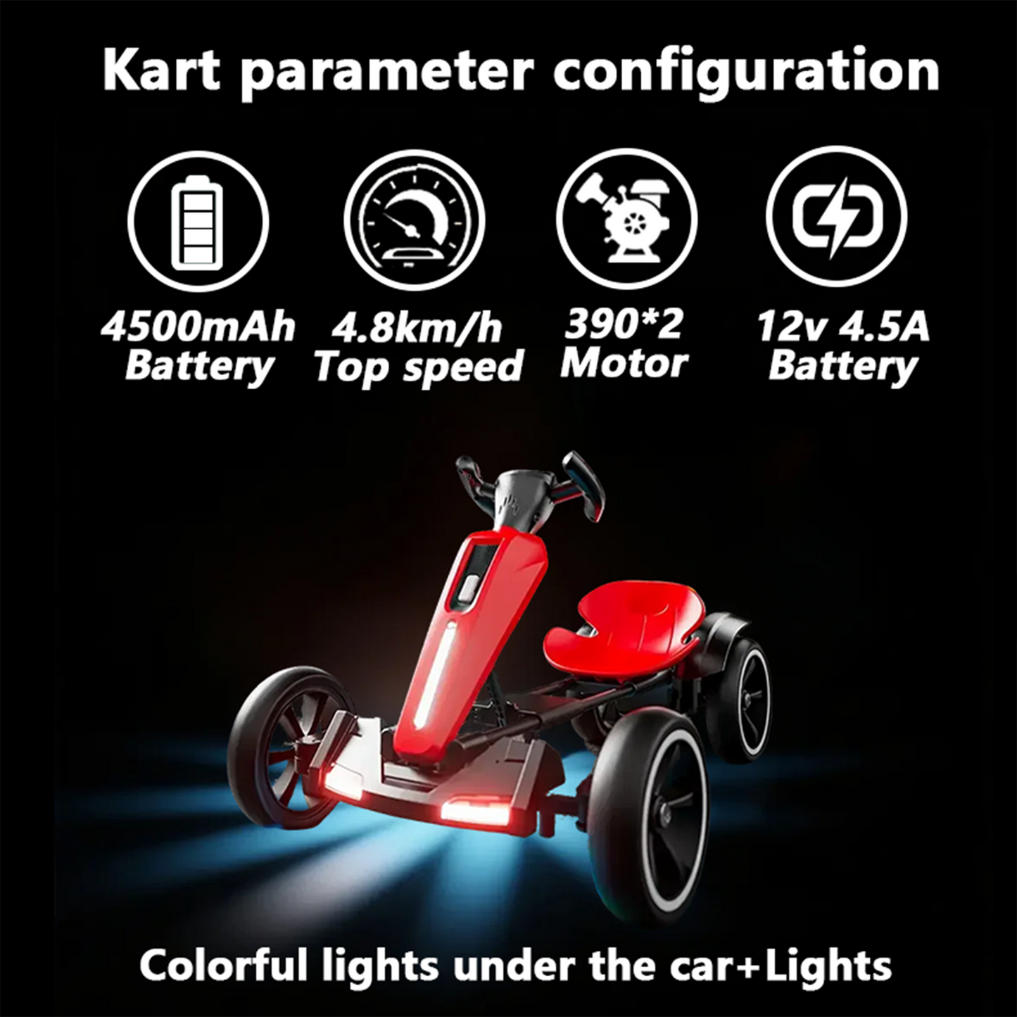 12V electric Kids Pedal Go Kart, Folder Go Kart, Outdoor Ride on Toy with Adjustable Seat, 4 Non-Slip EVA Wheels for Boys and Girls Aged 3-6 Years Old, Red image 11