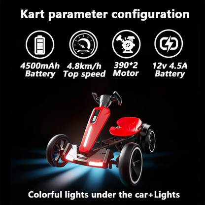 12V electric Kids Pedal Go Kart, Folder Go Kart, Outdoor Ride on Toy with Adjustable Seat, 4 Non-Slip EVA Wheels for Boys and Girls Aged 3-6 Years Old, Red image 11