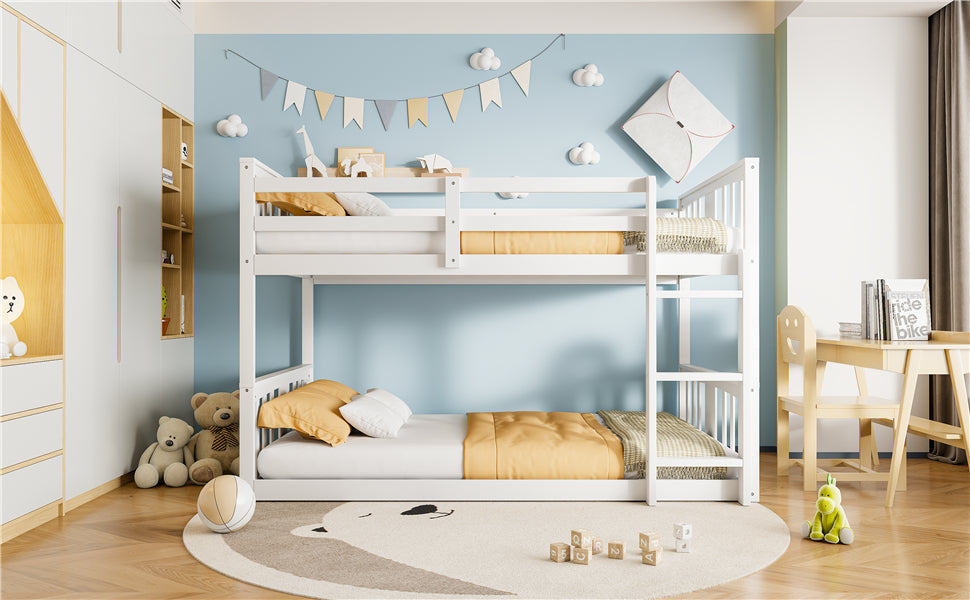 Twin Over Twin Bunk Bed with Ladder, White (Old SKU:N708P242163K) image 4