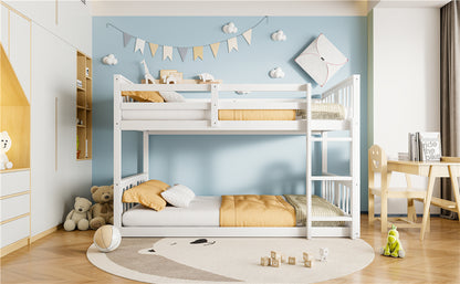Twin Over Twin Bunk Bed with Ladder, White (Old SKU:N708P242163K) image 4