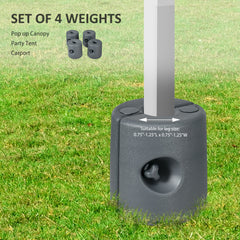 Outsunny Canopy Weights Set of 4, Tent Weights for Pop up Canopy, HDPE Water or Sand Filled, with Secure Screws, 104LBS