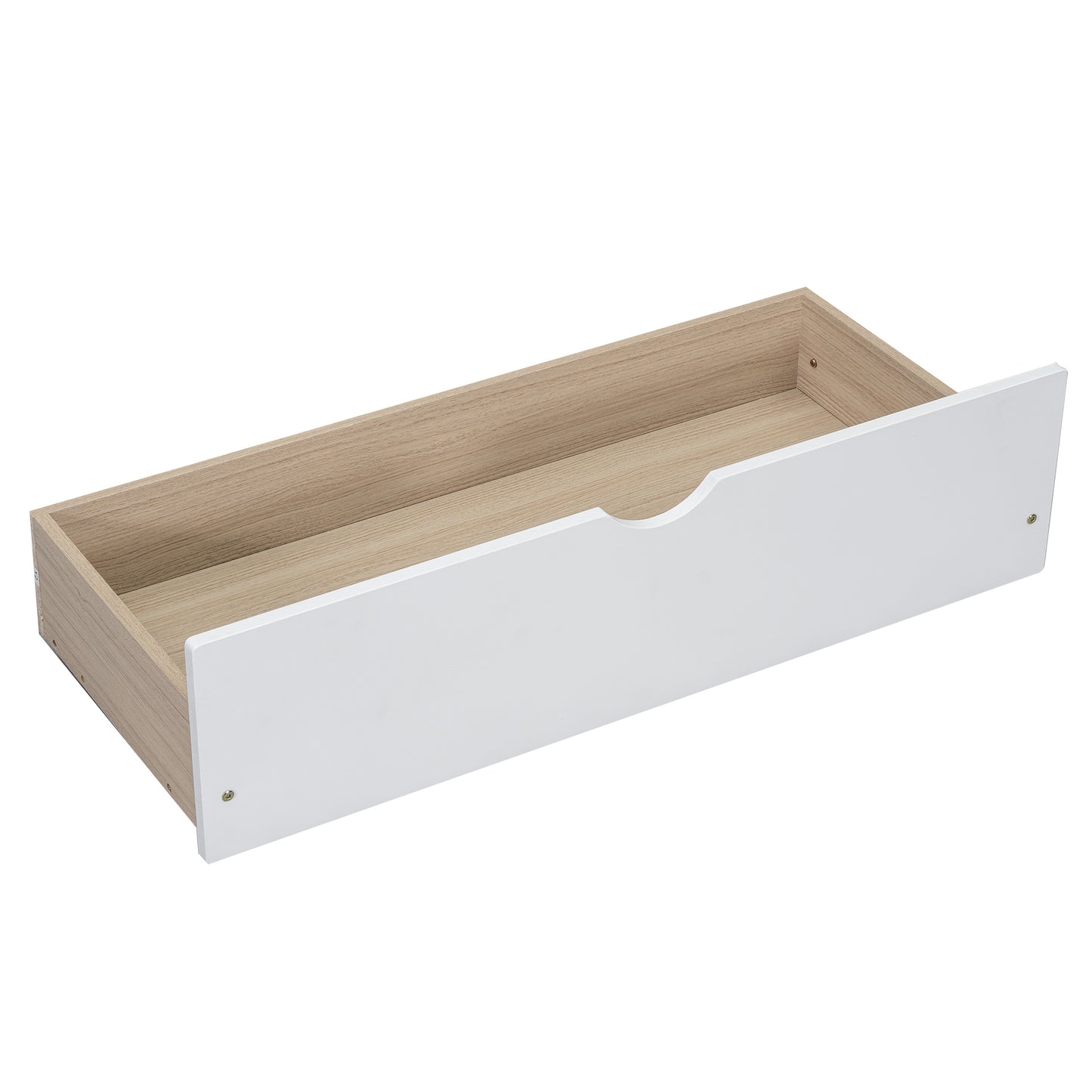 Twin over Full Bunk Bed with Ladder, Two Storage Drawers, Safety Guardrail, White image 12