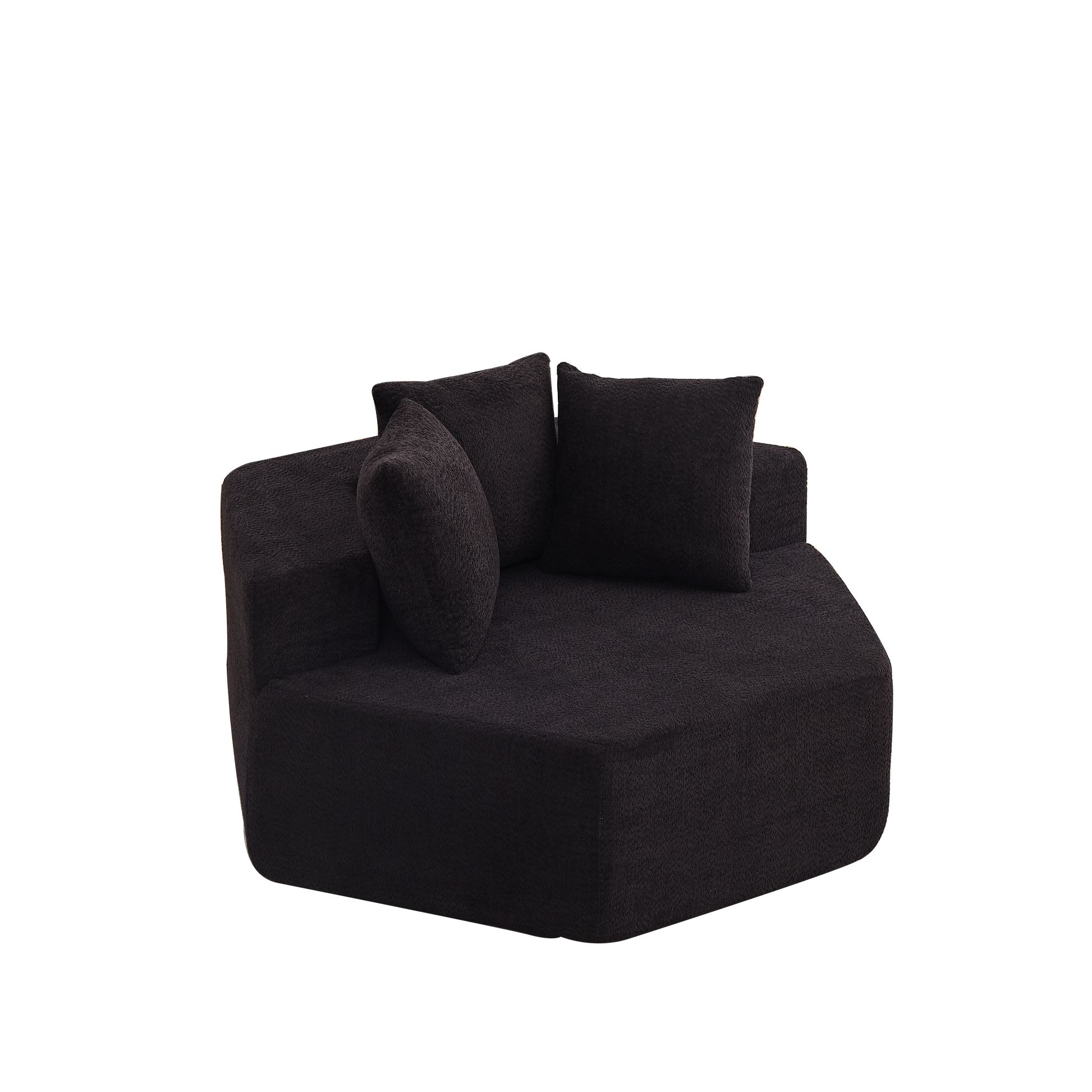 54-inch Modern-style hexagonal single lounge chair, featuring versatile arrangements and a modular design; this chenille-upholstered sofa is ideal for lounges, game rooms, living rooms, and bedrooms. image 9