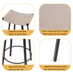 Stylish Backless Counter Height Bar Stools Set of 2 - Ideal for Indoor & Outdoor