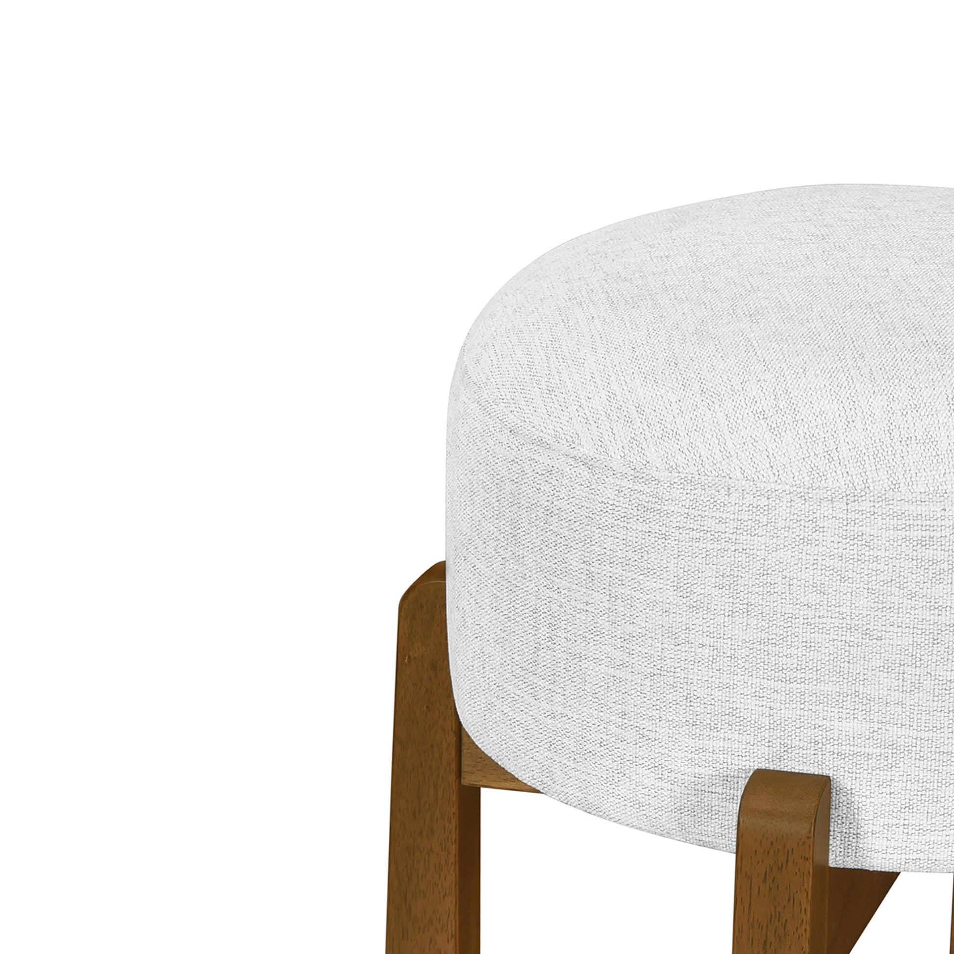 Vera Indoor Wooden Upholstered Barstool, Dark Walnut Finish and Ivory Upholstery, Set of 2 image 8