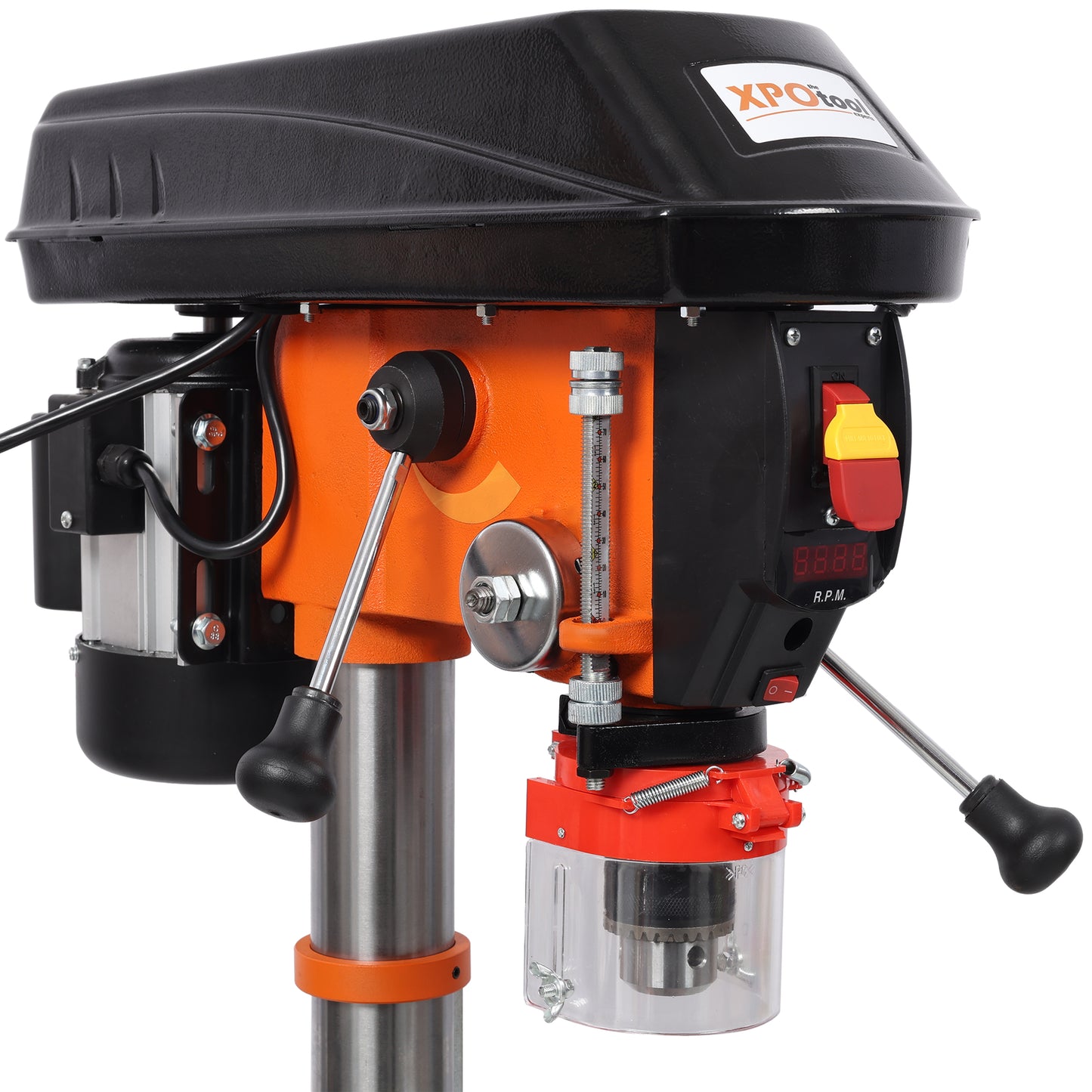 12" Swing Benchtop Drill Press with Laser & Digital Meter, Variable Speed, 0-45 Degree Tilting Worktable, Compact Tabletop Drilling Machine for Woodworking & Metal Fabrication image 11