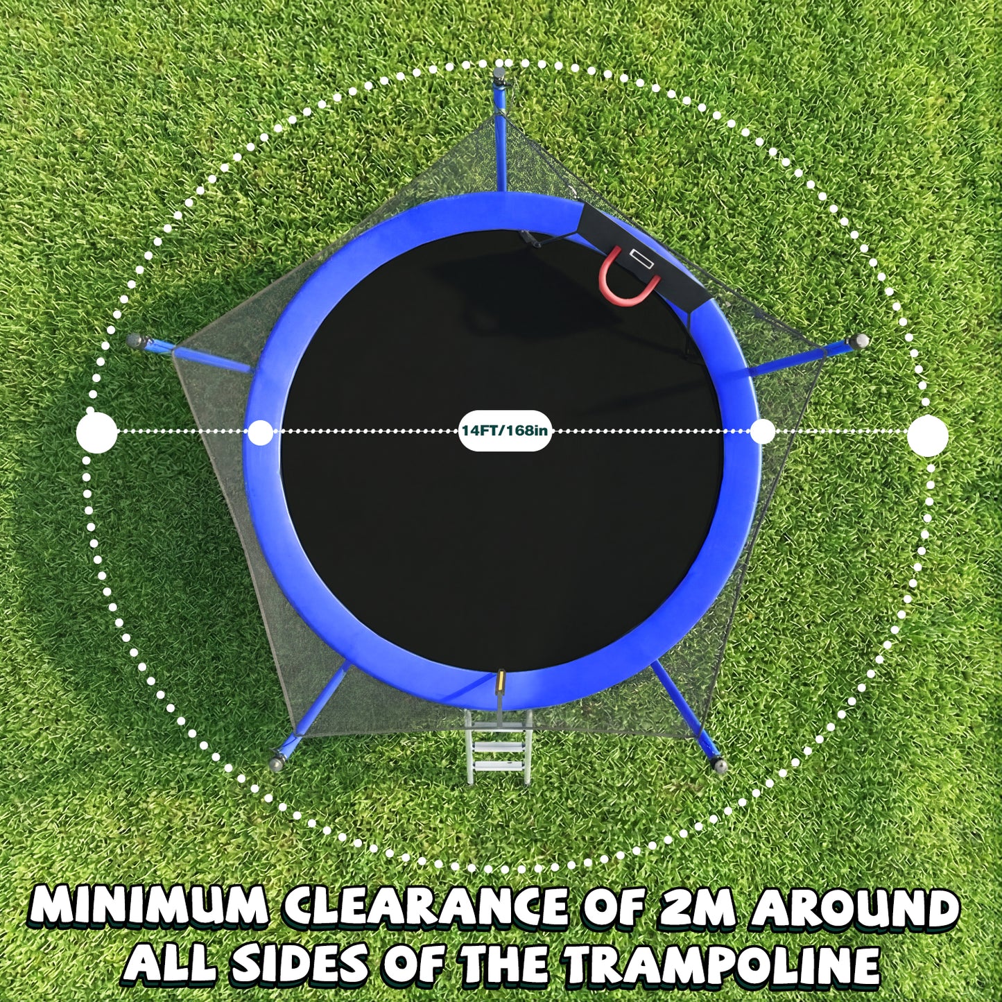 14FT Trampoline,Sports Fitness Trampolines with Enclosure Net, Recreational Trampolines for Outdoor Indoor image 3