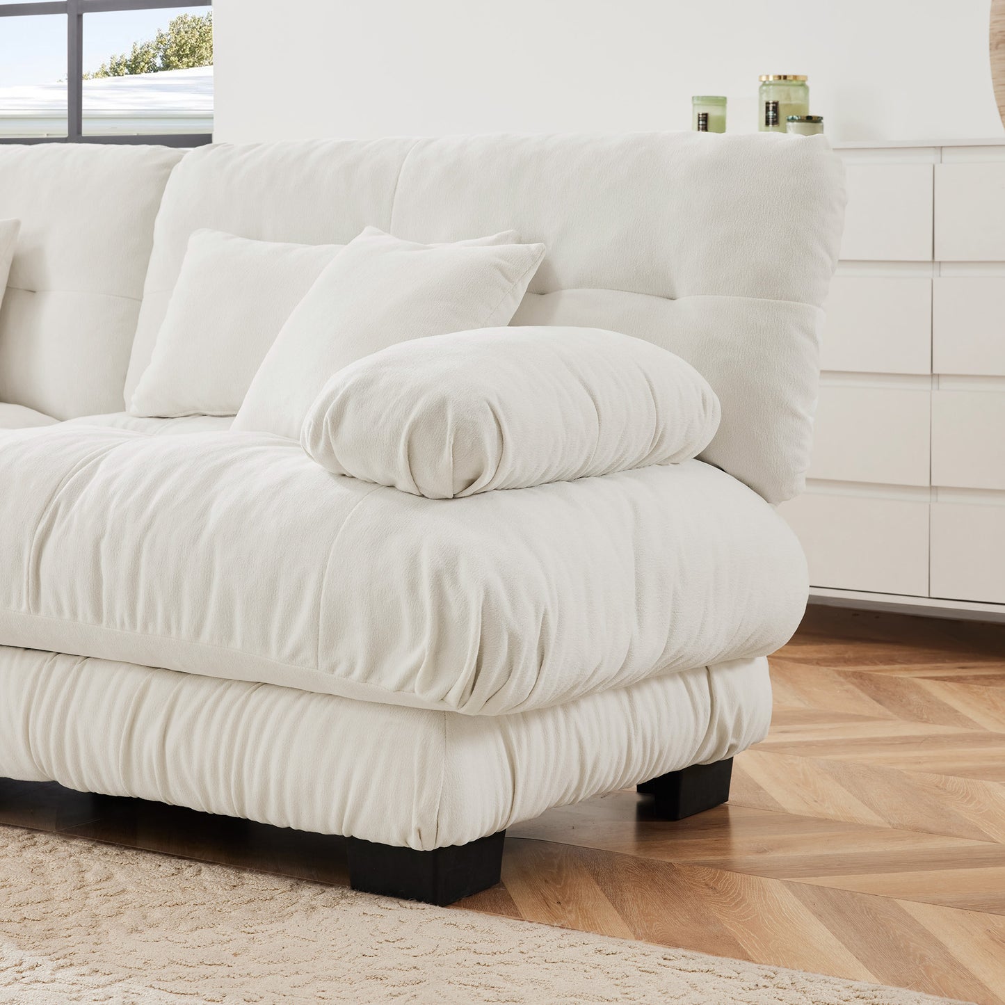 27 Sofa LSF W/2 pillows -White image 6