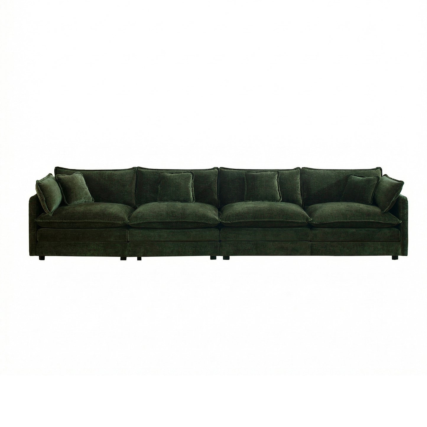 Free Combination Modular Sofa Free,4 Seater Sofa Comfy Chenille Fabric,Sectional Sofa Couch,Green Chenille image 4