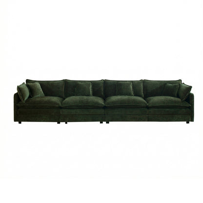 Free Combination Modular Sofa Free,4 Seater Sofa Comfy Chenille Fabric,Sectional Sofa Couch,Green Chenille image 4