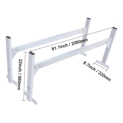 Van Roof Ladder Rack, 2 Bars Aluminum Alloy Roof Ladder Racks, 400 LBS Capacity Rain-Gutter Van Roof Rack, Adjustable Length 51.2" to 81.1", Van Ladder Rack for Van, Cargo, Trailer image 2