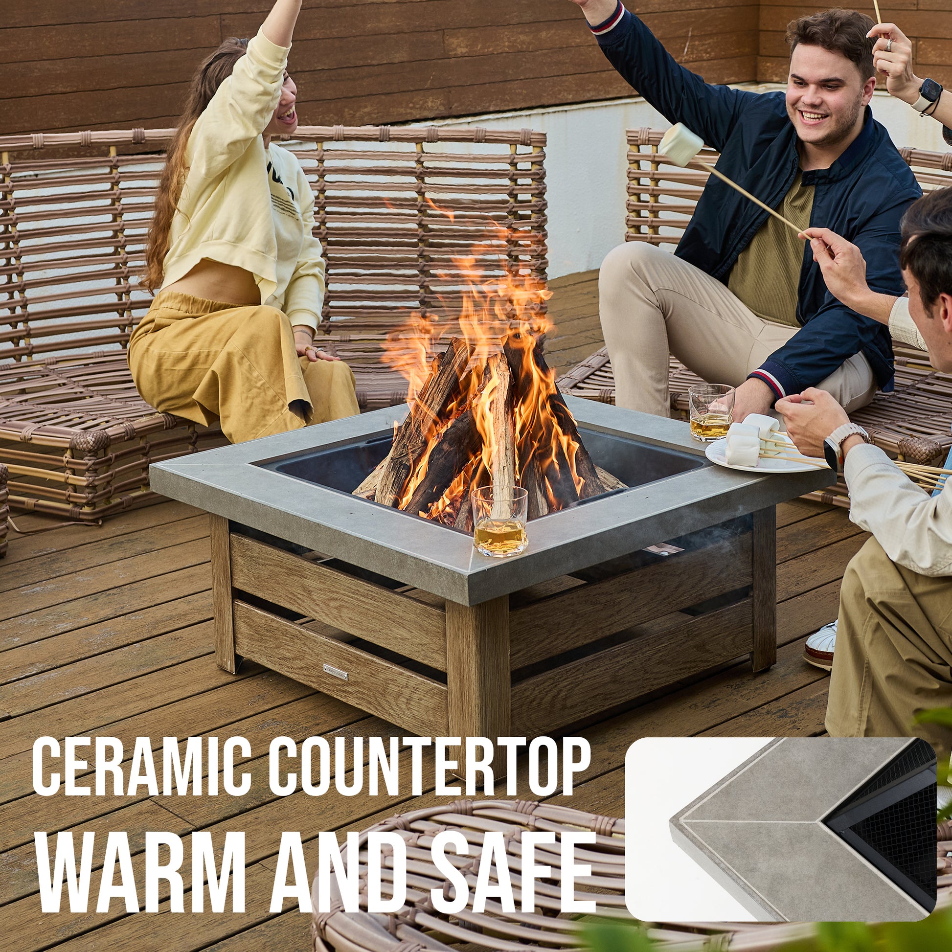 34-inch Iron Fire Pit Table Wood-burning stove image 5