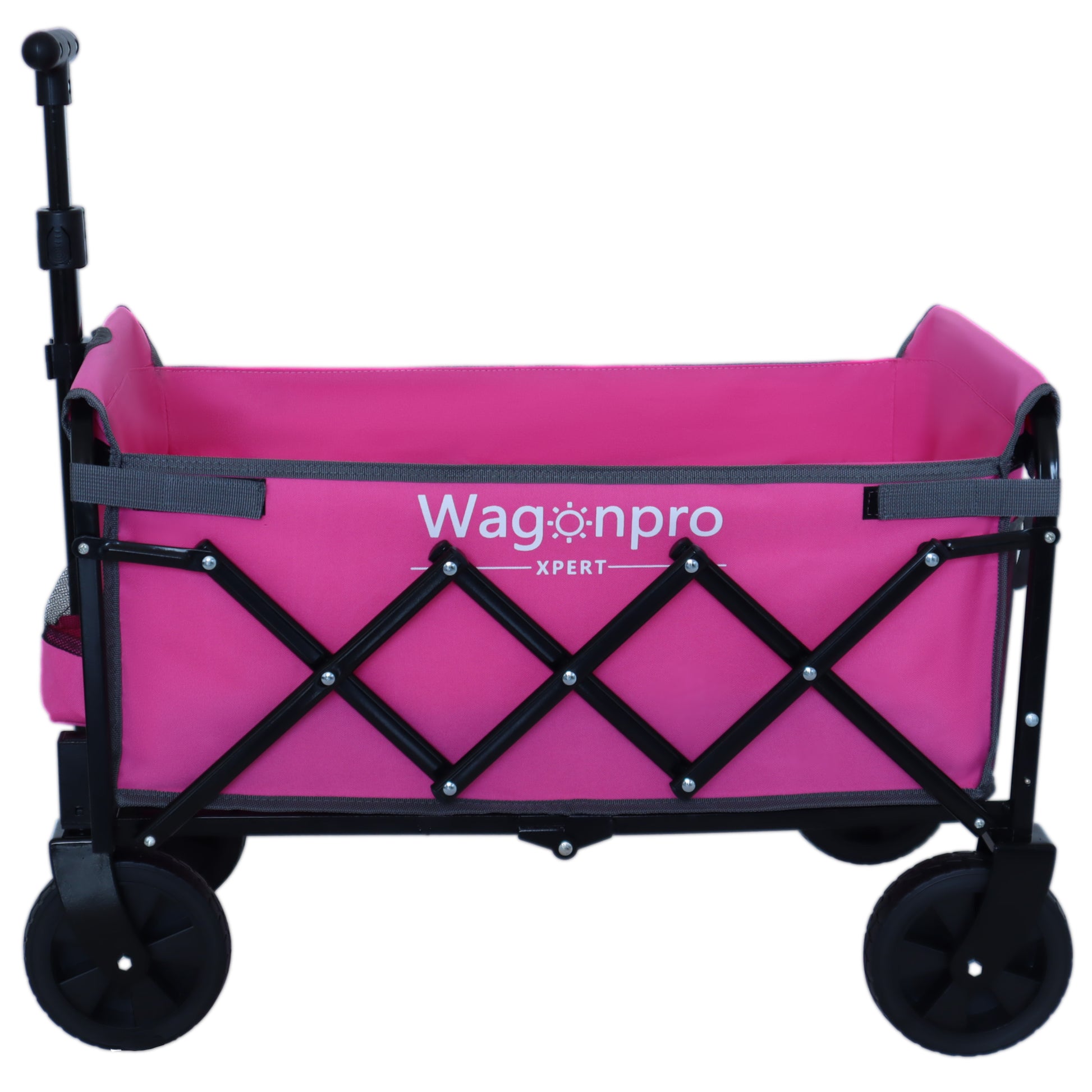 Expandable Dual-Layer Utility Wagon with 100% Extra Space - 225lbs Grocery Cart for Camping, Shopping, Sports, Gardening, Fishing, Pink image 6