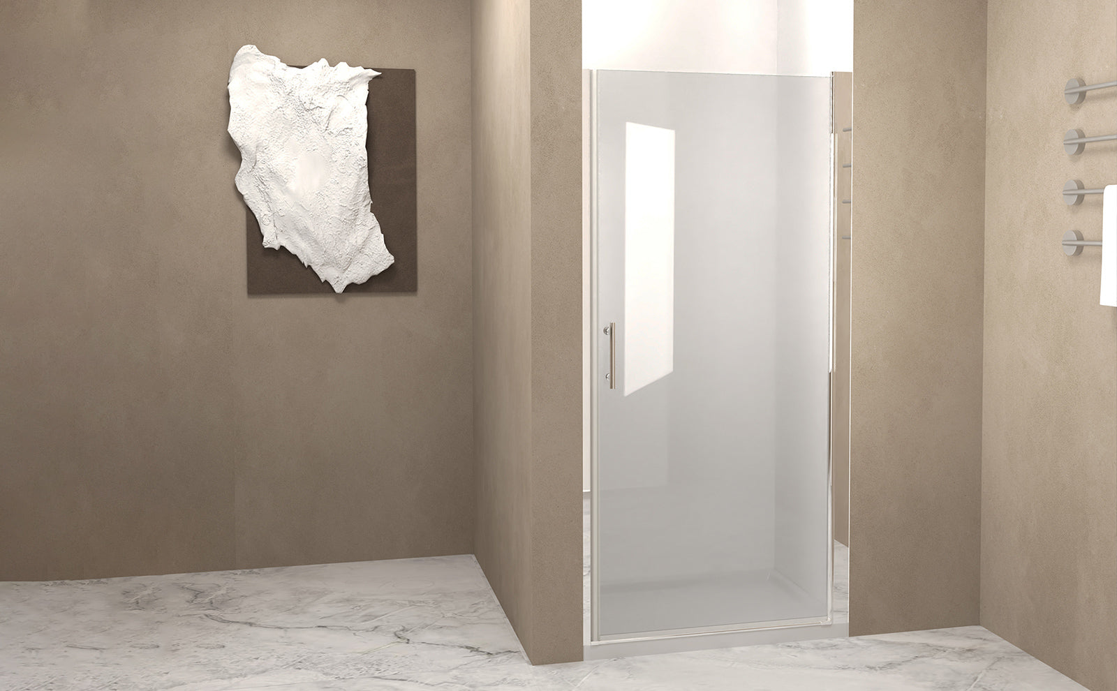 37-36"x 72" Pivot Shower Door, Chrome Aluminum Frame, Half Frame,1/4"(6mm) Tempered Glass Explosion Proof Film image 9