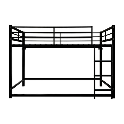 Bunk Bed with Ladder and high Guardrail Metal Bunk Bed, Storage Space, Noise Free,Twin Over Twin Size,BLACK image 6