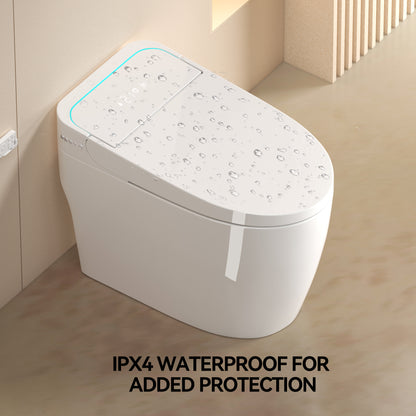 Unique Smart Toile, One Piece Toilet with Bidet Built In,Intelligent Toilet Auto Open/Close Seat. Bidet toilet with Dryer and Warm Water.WHITE image 5