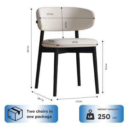Mid-Century Modern wood feet Dining Chair (Set of 2) – Stylish Wooden Chairs for Dining Room, Kitchen, or Living Room, Comfortable & Durable, Easy to Assemble (black) image 7