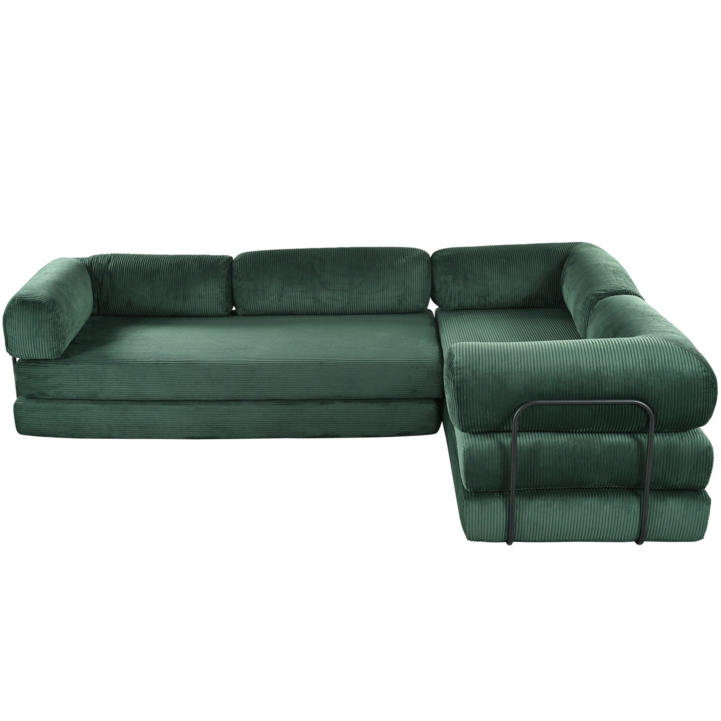 U_Style L-Shaped Modular Sofa Bed in Corduroy Fabric, Ideal for Living Rooms and Apartments(old sku:WY000463AAC) image 5