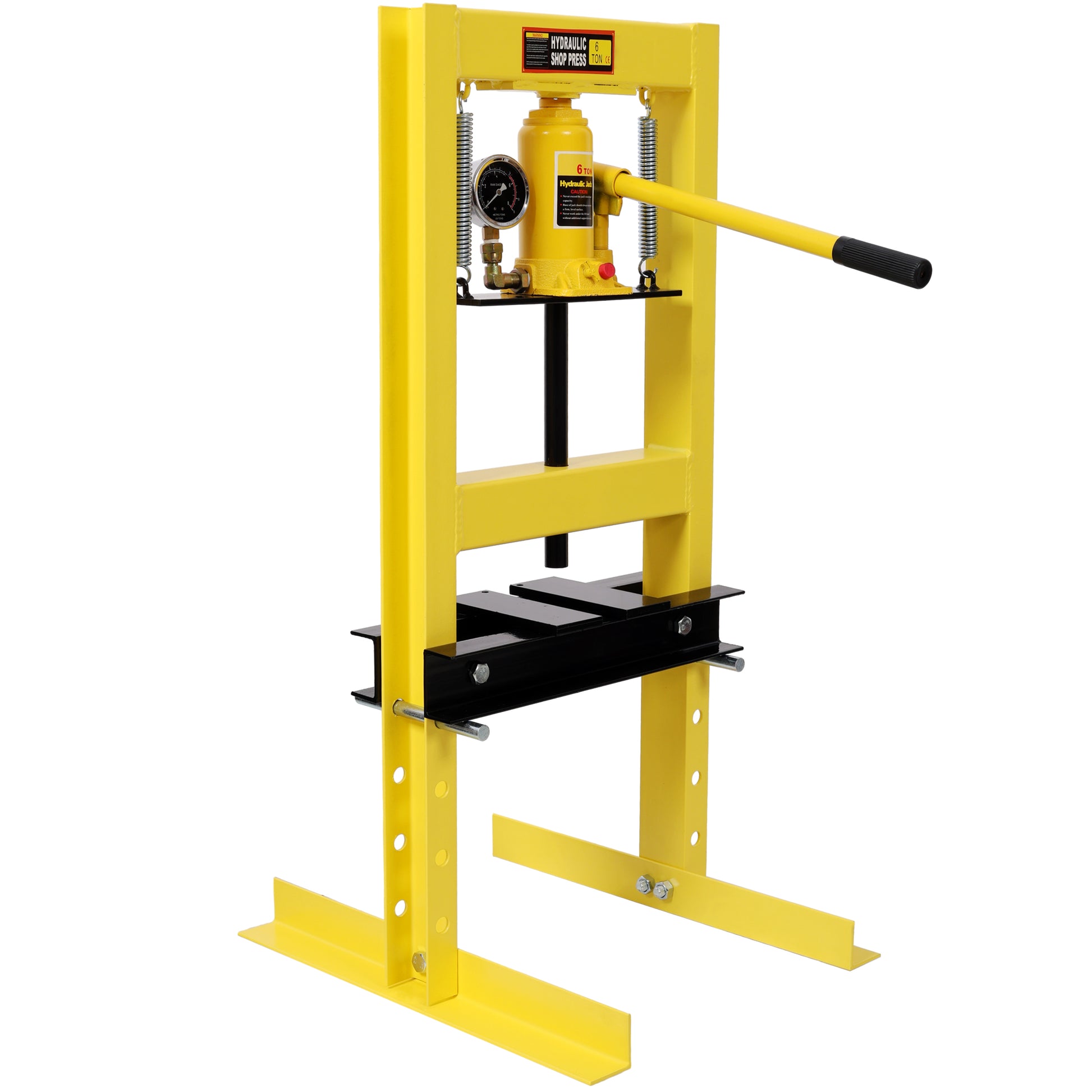 6Ton Bottle Jack Shop Press with Gauge, Bend, Straighten, or Press Parts, Install Bearings, U-Joints, Bushings, Ball Joints, and Pulleys,Yellow image 5