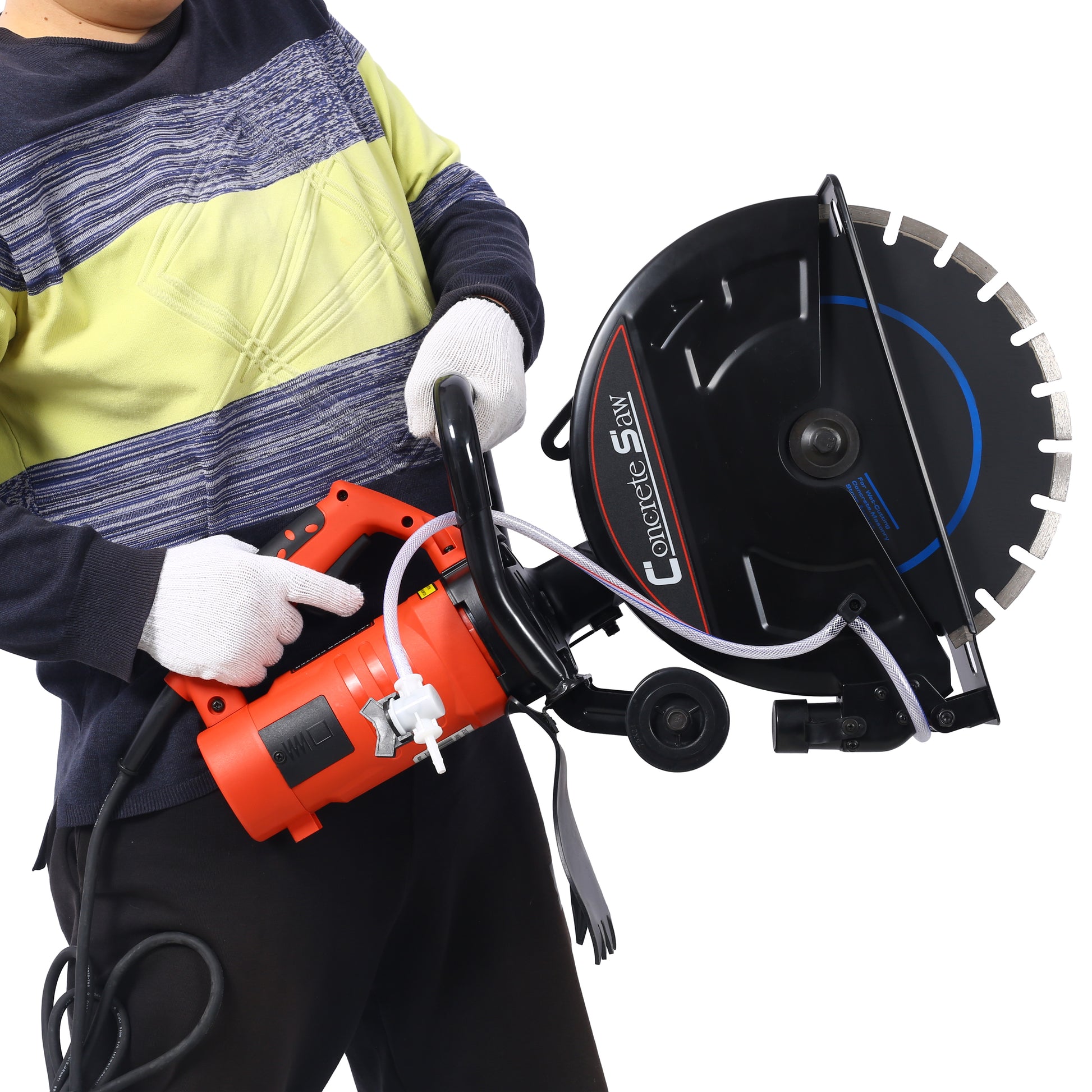 Electric 14" Cut Off Saw Wet/Dry Concrete Saw Cutter Guide Roller with Water Line Attachment image 8
