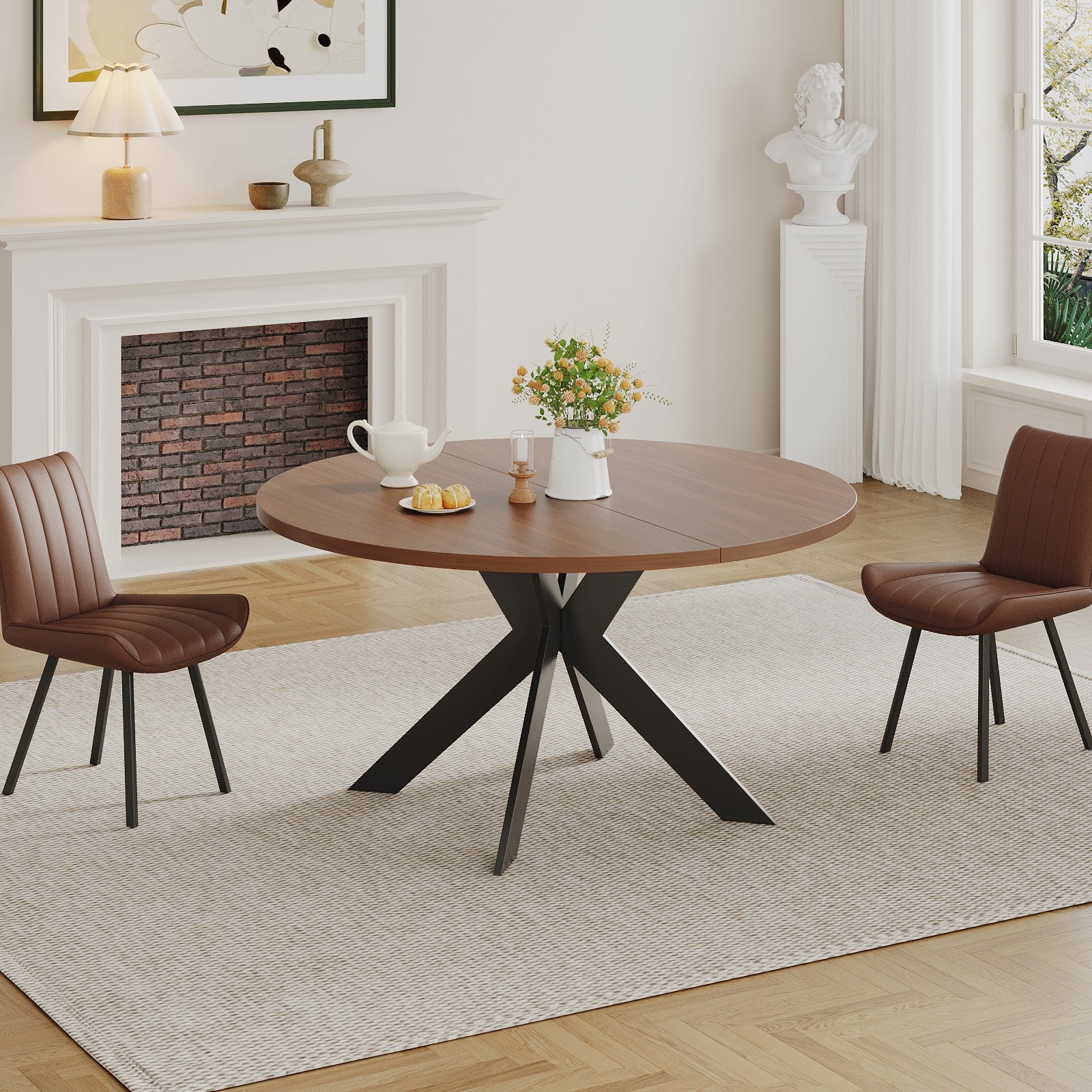 2 Brown Dining Chairs,set of 2 image 2