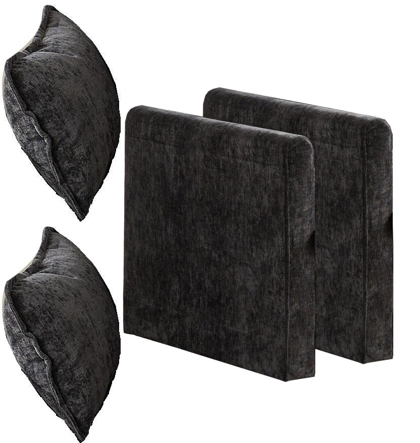 Cloud Sofa Armrests only, Modern Sectional Couch, for Living Room Bedroom and Apartment, Comfy Double Layer Upholstered Seat Cushion, Breathable Chenille Fabric, Black image 1