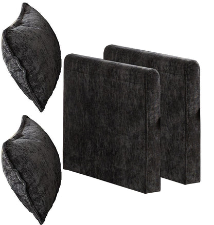 Cloud Sofa Armrests only, Modern Sectional Couch, for Living Room Bedroom and Apartment, Comfy Double Layer Upholstered Seat Cushion, Breathable Chenille Fabric, Black image 1