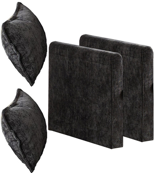 Cloud Sofa Armrests only black chenille fabric front view