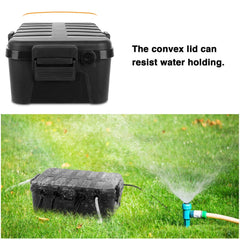Large Outdoor Electrical Box (12.5 x 8.5 x 5 inch), IP54 Waterproof Extension Cord Cover Weatherproof, Protect Outlet, Plug, Socket, Timer, Power Strip, Holiday Light Decoration, Black