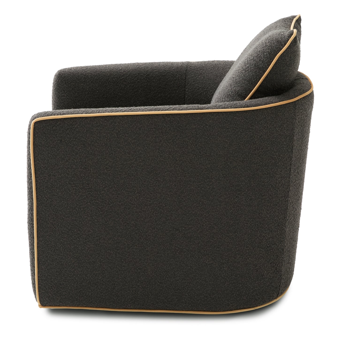 Swivel Accent Chair Upholstered Club Chair Barrel Sofa Chair for Living Room, Reading Corner, and Small Spaces, Dark Grey image 9
