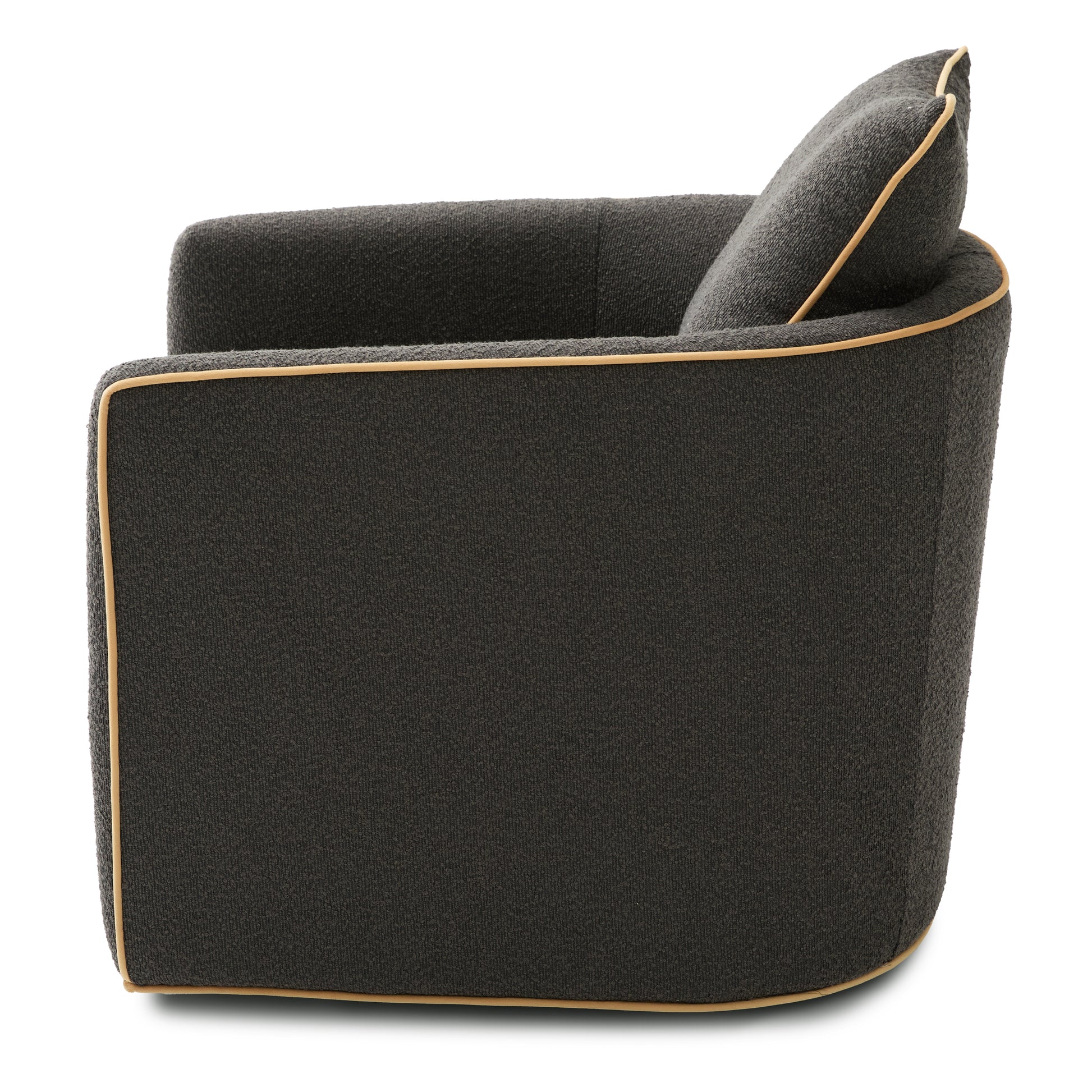 Swivel Accent Chair Upholstered Club Chair Barrel Sofa Chair for Living Room, Reading Corner, and Small Spaces, Dark Grey image 9