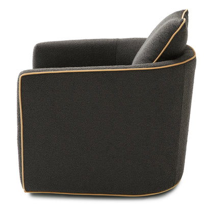 Swivel Accent Chair Upholstered Club Chair Barrel Sofa Chair for Living Room, Reading Corner, and Small Spaces, Dark Grey image 9