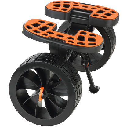 Heavy Duty Kayak Cart, 320lbs Load Capacity, Detachable Canoe Trolley Cart with 10'' Solid Tires, Adjustable Brackets & Nonslip Support Foot, for Kayaks Canoes Paddleboards Float Mats Jon Boats image 5