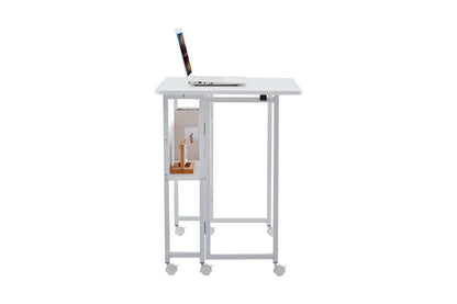 Folding Desk Small Foldable Desk for Small Space, 31.5 Inches Writing Computer Desk in Study, Home Office Foldable Office Desk for Bedroom 80*58,white image 6