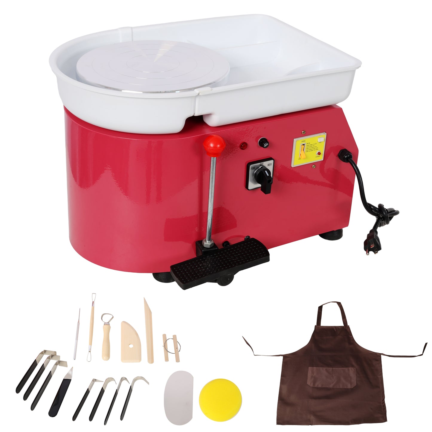 10 Inch Electric Pottery Wheel, Ceramic Clay Machine with Foot Pedal & Detachable Basin, 60-300RPM Adjustable Speed,Complete DIY Pottery Tools for Adults & Beginners, Art Craft Making,Pink Color image 1