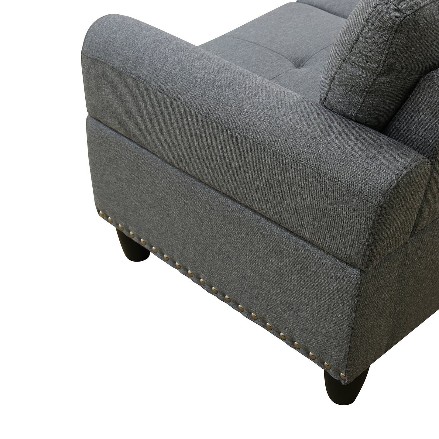 L shape Sectional Sofa Chair with cup holder - Dark Gray-Left image 7