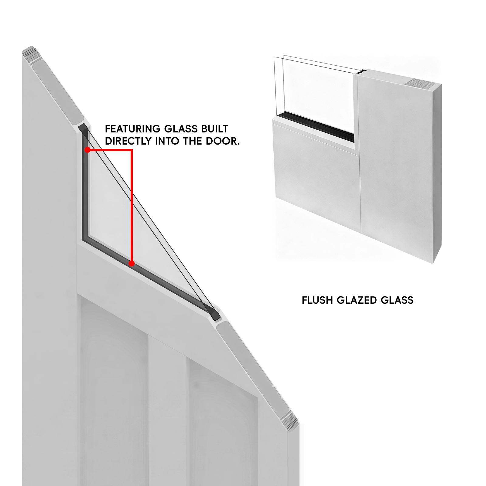 36"x80" Fiberglass Front Door with White 4-9/16" PVC Frame,Left-Hand Inswing Exterior Door with Brickmould,Contemporary minimalist smooth skin with clear glass for Home Entrance, White image 11