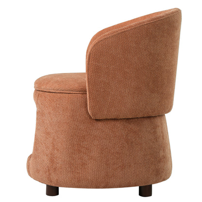 Orange Pet Friendly Chair with Hidden Pet Nook, Convertible Stool, Storage Seat, 220lbs Capacity, Acacia Wood Legs image 7