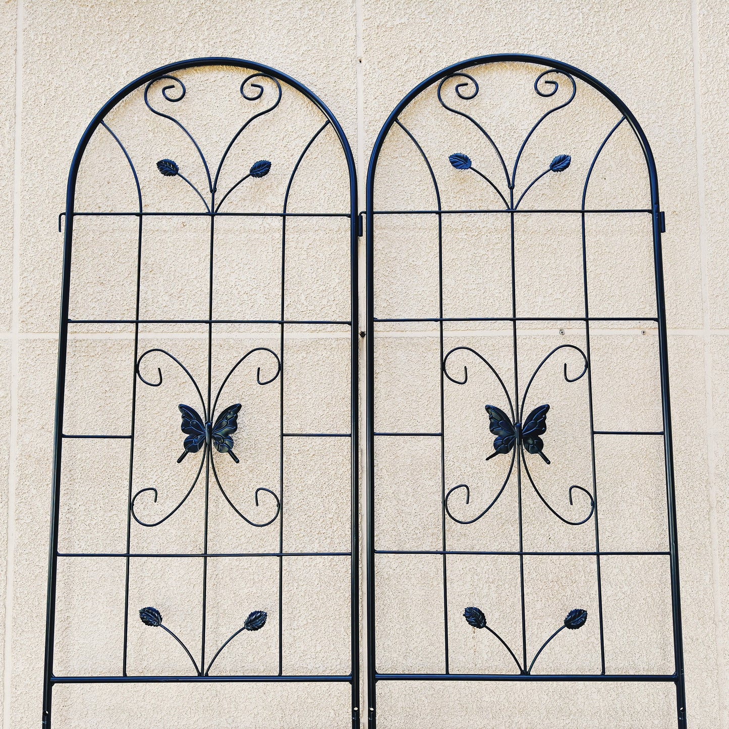 4 Pack Metal Garden Trellis 86.7" x 19.7" Rustproof Trellis for Climbing Plants Outdoor Flower Support Black image 9