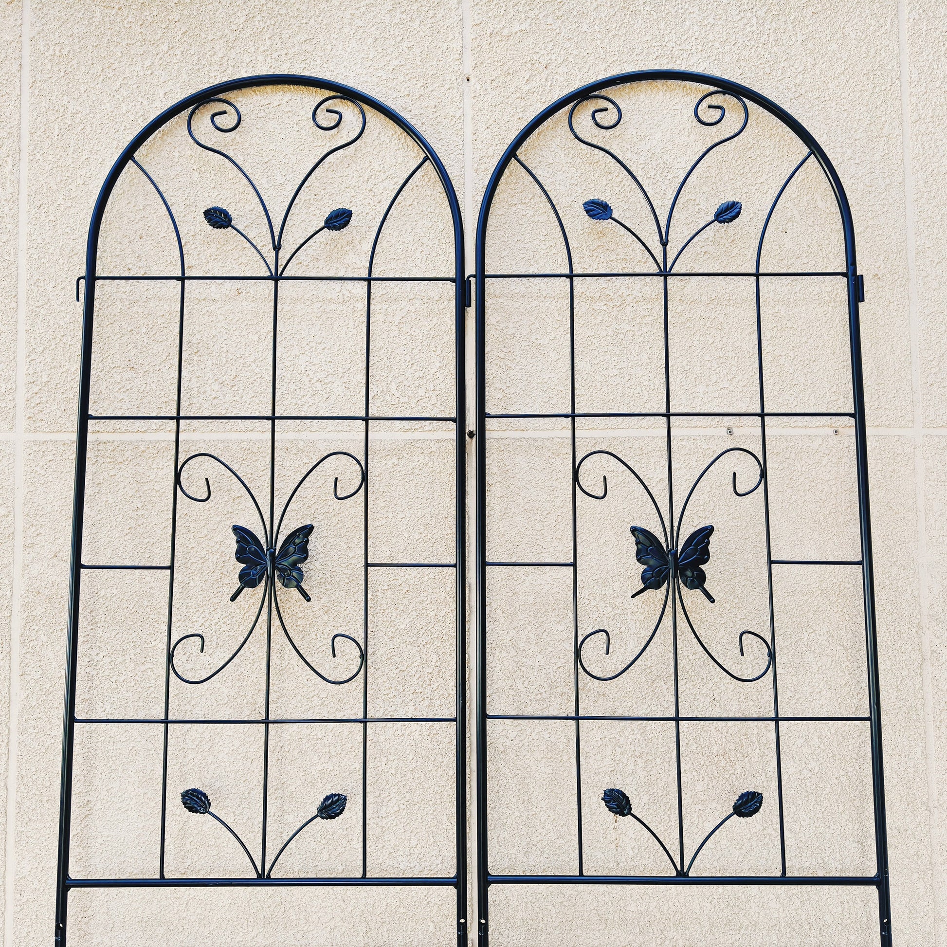 4 Pack Metal Garden Trellis 86.7" x 19.7" Rustproof Trellis for Climbing Plants Outdoor Flower Support Black image 9