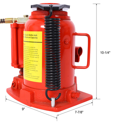 Air Hydraulic Bottle Jack, 32 Ton/70550LBS LBS All Welded Bottle Jack, 10-16.3 inch Lifting Range, Manual Handle and Air Pump, for Car, Pickup, Truck, RV, Auto Repair, Industrial Engineering,Red image 12