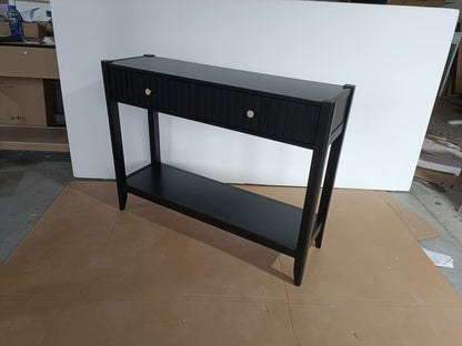 29.53" Tall Console Table with Drawers, Narrow Wood Accent Sofa Table Entryway Table with Storage Shelf for Entryway, Front Hall, Hallway, Living Room, Black image 5