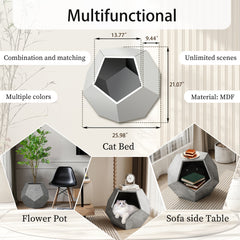 Modern Pet Furniture Cat Carrier Side Table - Multifunctional MDF