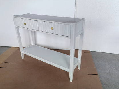 29.53" Tall Console Table with Drawers, Narrow Wood Accent Sofa Table Entryway Table with Storage Shelf for Entryway, Front Hall, Hallway, Living Room, White image 9