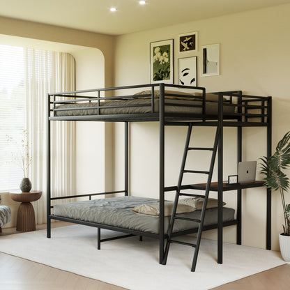 Black full size bunk bed image 1