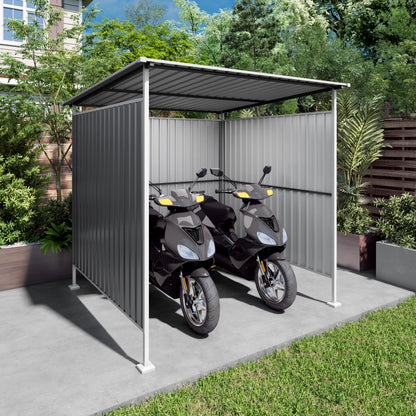 6x6FT Outdoor Pergola for Patio,Bike Storage Shed,Lean to Hardtop Grill Gazebo, Metal Pergolas and Gazebos,Year-Round Metal Gazebo Heavy Duty Awnings for Patio, Decks,Lawn, Backyard image 10