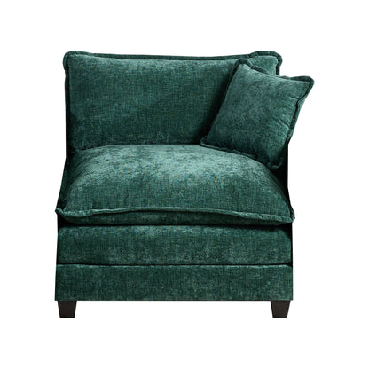 Cloud Sofa one Seat (Armrests are not included), Modern Sectional Couch, for Living Room Bedroom and Apartment, Comfy Double Layer Upholstered Seat Cushion, Breathable Chenille Fabric, Green image 1
